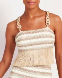 Striped Crochet Fringe Trim Top at PatBO